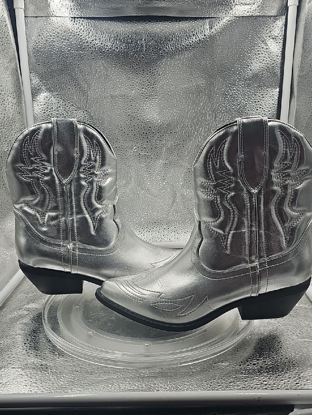 T Silver And Black Soda Boots Size7 - Picture 3 of 5